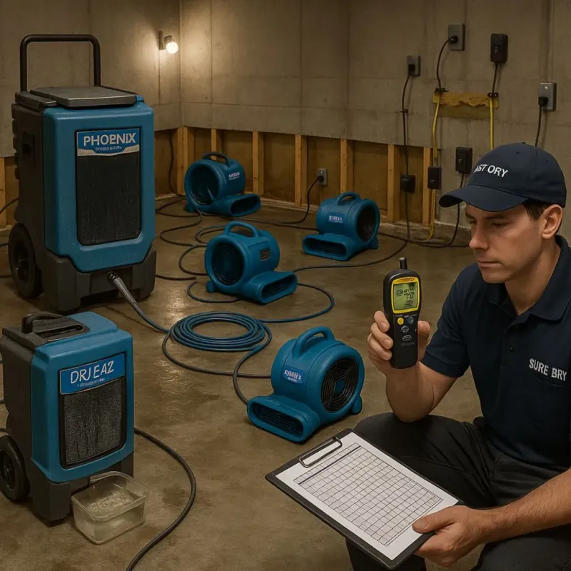 Structural Drying and Dehumidification process in Groveton, VA